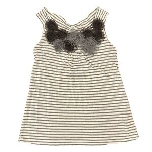 🩶 Maternity Top with Floral Appliqué | Lavish Maternity | White & Gray | Medium